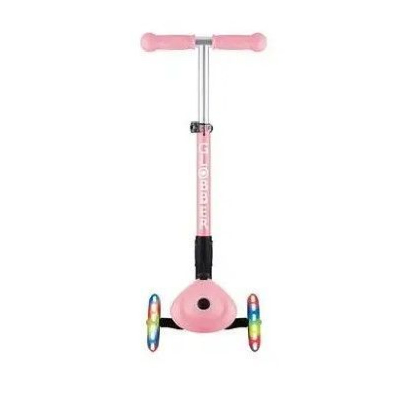 Самокат GLOBBER серії JUNIOR FOLDABLE FANTASY LIGHTS паст-рожевий з квітами, до 50кг,2+,3 колеса