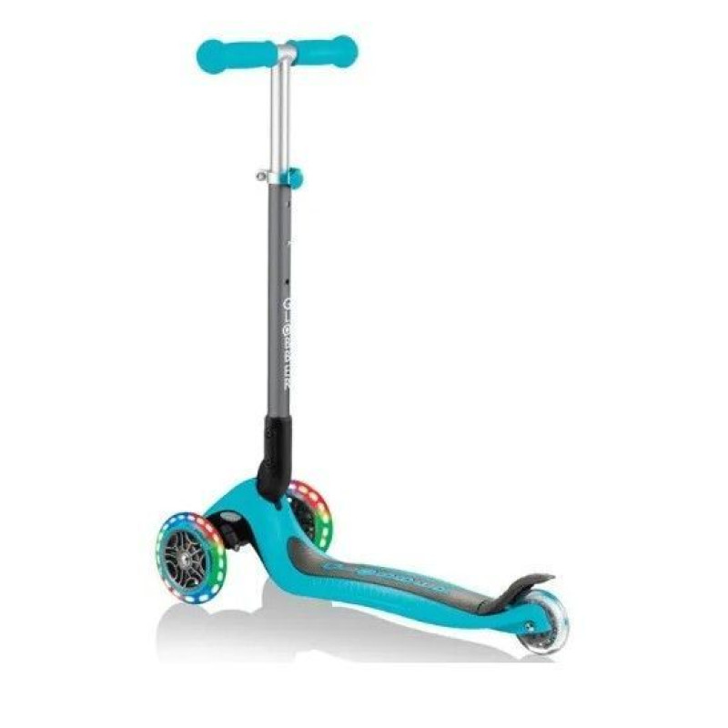 Самокат GLOBBER серії PRIMO FOLDABLE LIGHTS, бірюзовий, колеса з підсвіткою, 50кг, 3+