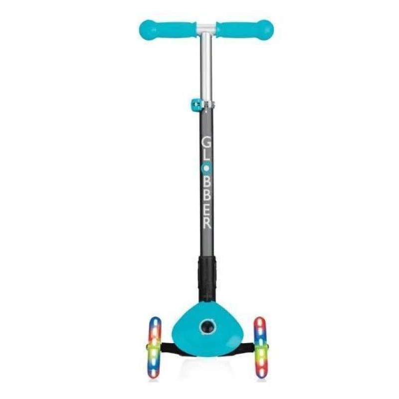 Самокат GLOBBER серії PRIMO FOLDABLE LIGHTS, бірюзовий, колеса з підсвіткою, 50кг, 3+