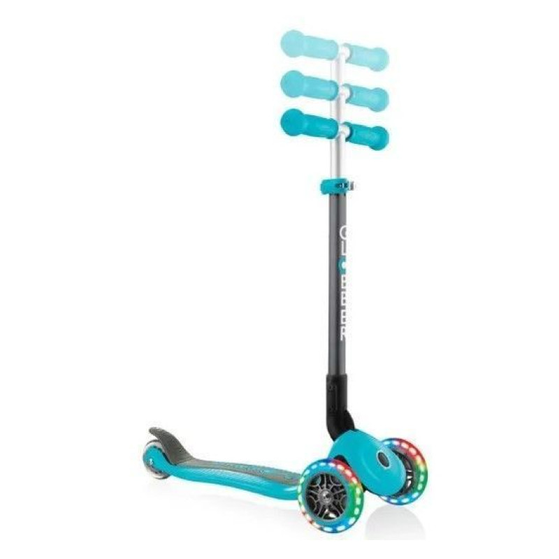 Самокат GLOBBER серії PRIMO FOLDABLE LIGHTS, бірюзовий, колеса з підсвіткою, 50кг, 3+