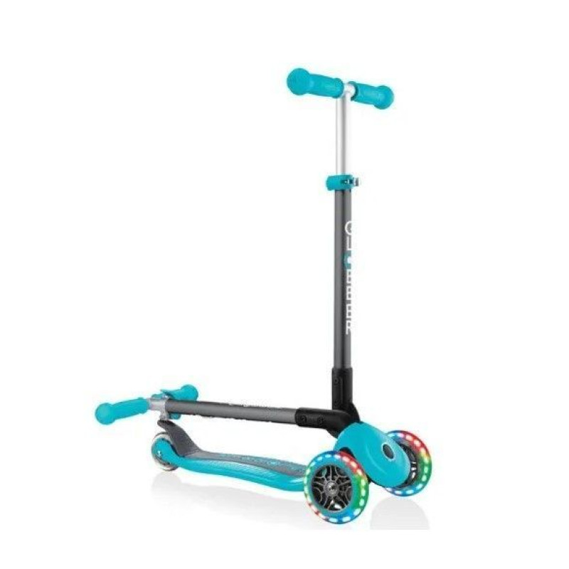 Самокат GLOBBER серії PRIMO FOLDABLE LIGHTS, бірюзовий, колеса з підсвіткою, 50кг, 3+