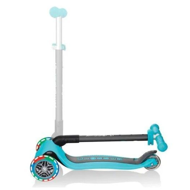 Самокат GLOBBER серії PRIMO FOLDABLE LIGHTS, бірюзовий, колеса з підсвіткою, 50кг, 3+