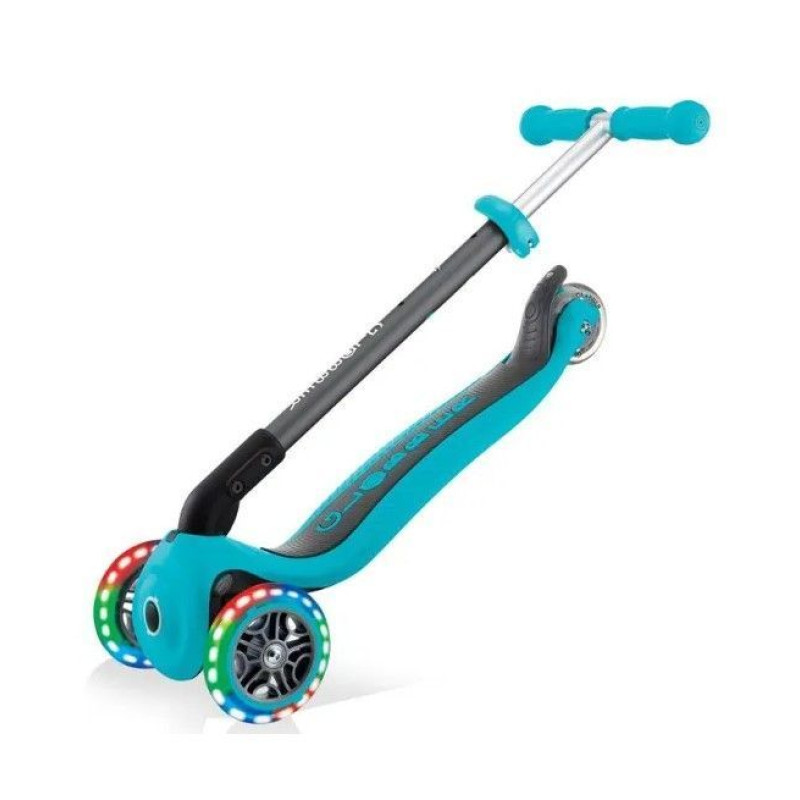 Самокат GLOBBER серії PRIMO FOLDABLE LIGHTS, бірюзовий, колеса з підсвіткою, 50кг, 3+