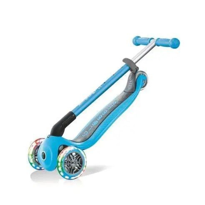 Самокат GLOBBER серії PRIMO FOLDABLE LIGHTS, блакитний, колеса з підсвіткою, 50кг, 3+
