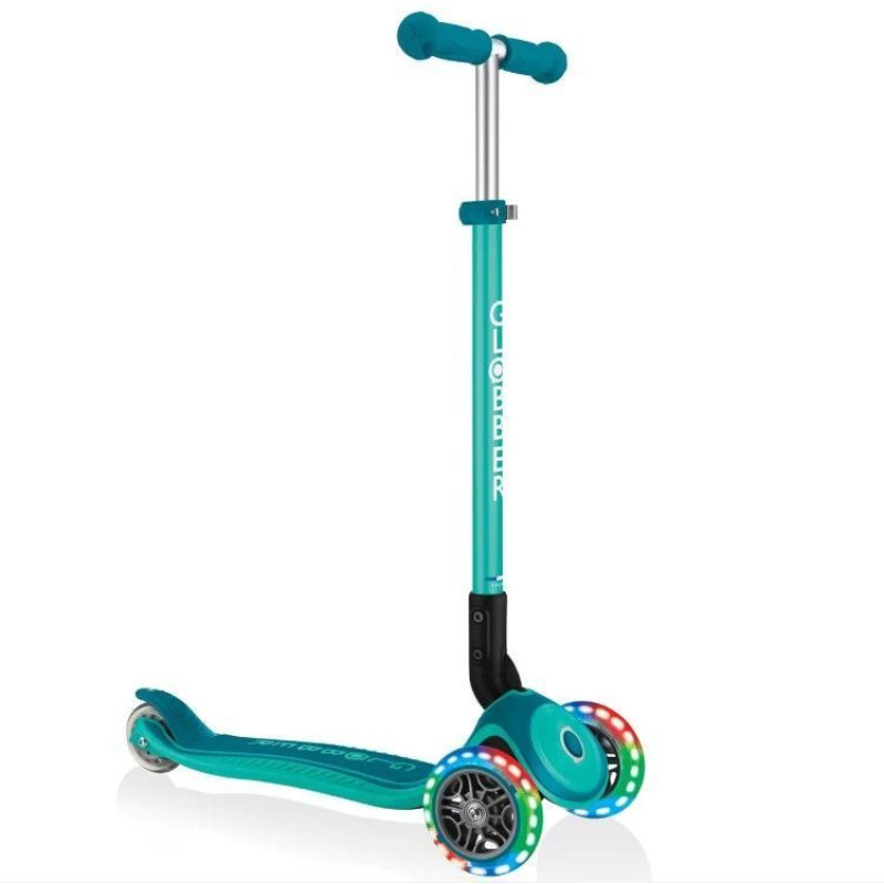 Самокат GLOBBER серії PRIMO FOLDABLE PLUS LIGHTS, зелений, колеса з підсвіткою, 50кг, 3+