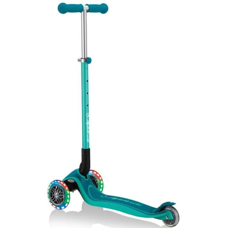Самокат GLOBBER серії PRIMO FOLDABLE PLUS LIGHTS, зелений, колеса з підсвіткою, 50кг, 3+