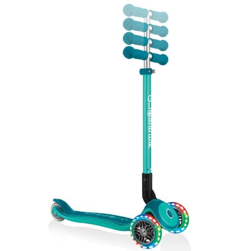 Самокат GLOBBER серії PRIMO FOLDABLE PLUS LIGHTS, зелений, колеса з підсвіткою, 50кг, 3+