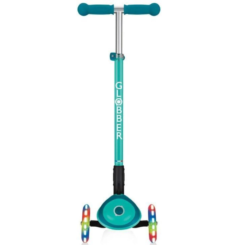 Самокат GLOBBER серії PRIMO FOLDABLE PLUS LIGHTS, зелений, колеса з підсвіткою, 50кг, 3+