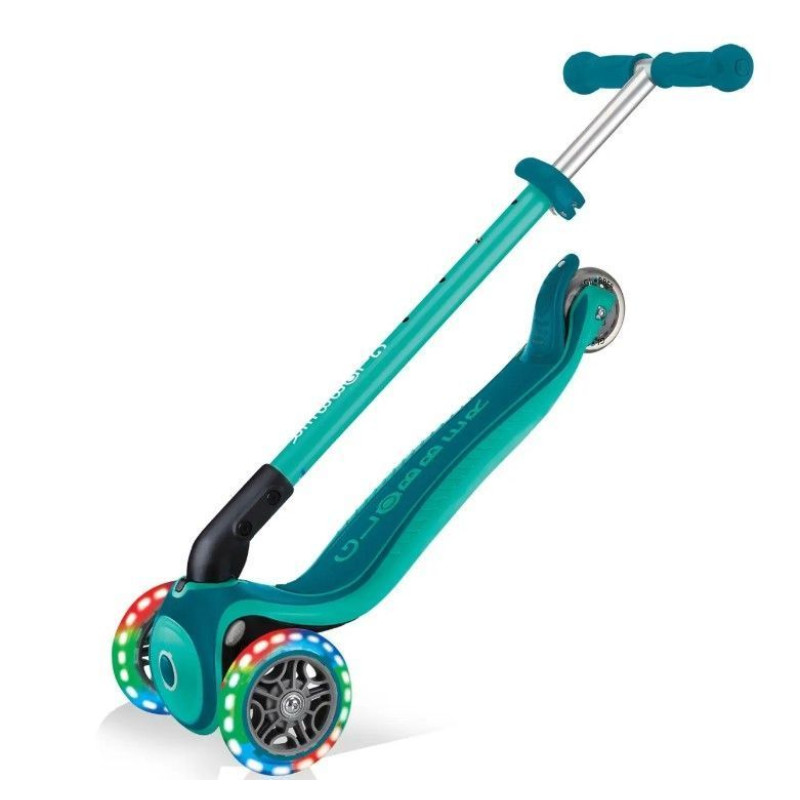Самокат GLOBBER серії PRIMO FOLDABLE PLUS LIGHTS, зелений, колеса з підсвіткою, 50кг, 3+