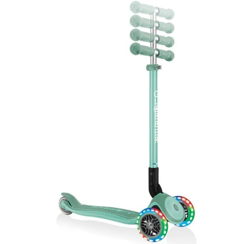 Самокат GLOBBER серії PRIMO FOLDABLE PLUS LIGHTS, м'ятний, колеса з підсвіткою, 50кг, 3+