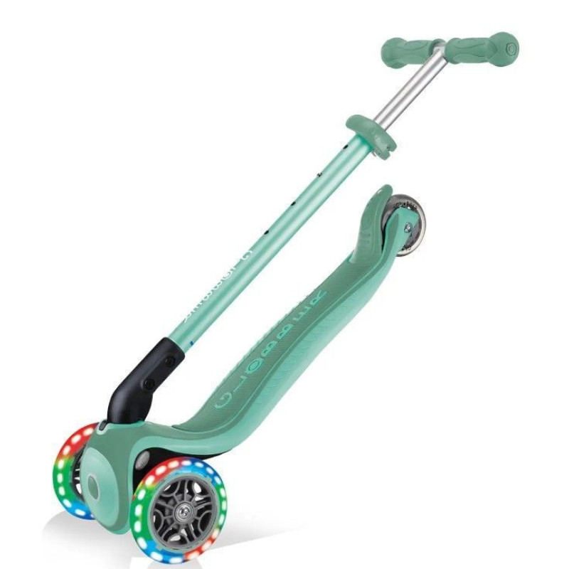 Самокат GLOBBER серії PRIMO FOLDABLE PLUS LIGHTS, м'ятний, колеса з підсвіткою, 50кг, 3+