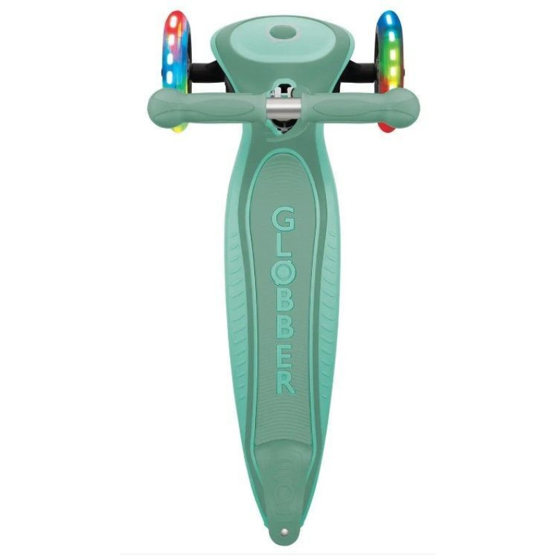 Самокат GLOBBER серії PRIMO FOLDABLE PLUS LIGHTS, м'ятний, колеса з підсвіткою, 50кг, 3+