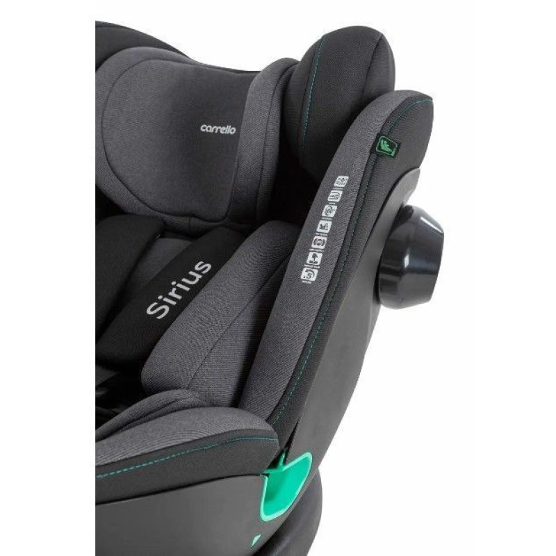 Автокрісло CARRELLO Sirius CRL-8808 Absolute Black i-Size 40-150см ISOFIX, поворот /1/