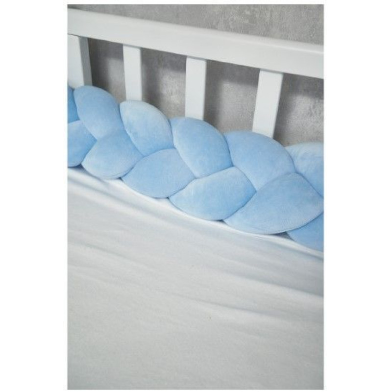Бампер - косичка Twins 3-х прядна 120 см 2020-K3-120-04, blue, голубий