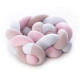 Бампер - косичка Twins 3-х прядна 120 см 2020-K3-120-08, pink, рожевий