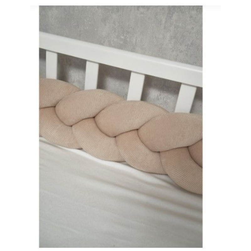 Бампер - косичка Twins 3-х прядна 120 см Ego 2020-K3-120E-02, beige, бежевий