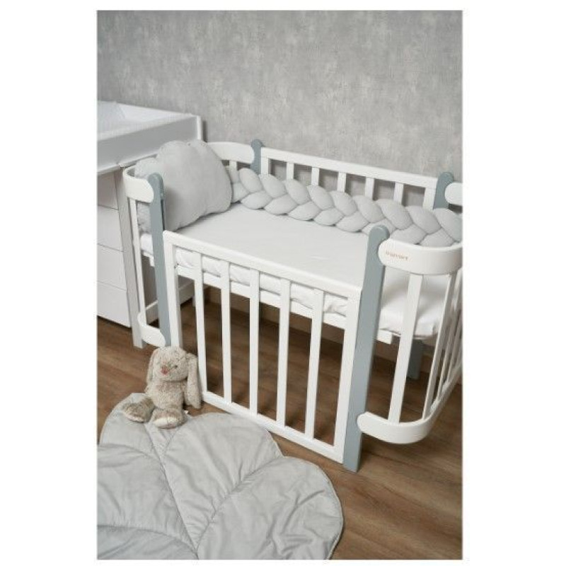 Бампер - косичка Twins 3-х прядна 120 см Ego 2020-K3-120E-10, grey, сірий