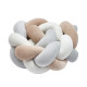 Бампер - косичка Twins 3-х прядна 120 см Ego 2020-K3-120E-1002, beige/ grey, сірий/беж