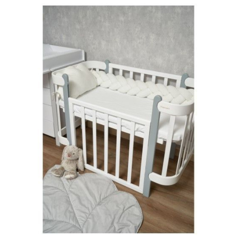 Бампер - косичка Twins 3-х прядна 120 см Ego 2020-K3-120E-202, ecru, беж світлий
