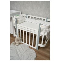 Бампер - косичка Twins 3-х прядна 120 см Pastel 2020-K3-120P-01, white, білий