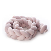 Бампер - косичка Twins 3-х прядна 220 см 2020-K3-220-24, powder pink, пудра