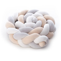 Бампер - косичка Twins 3-х прядна 220 см Ego 2020-K3-220E-02, beige, бежевий