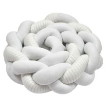 Бампер - косичка Twins 3-х прядна 220 см Pastel 2020-K3-220P-01, white, білий