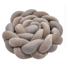 Бампер - косичка Twins 3-х прядна 220 см Pastel 2020-K3-220P-10, grey, сірий