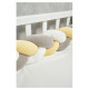 Бампер - косичка Twins 3-х прядна 240 см 2020-K3-240-0510202, yellow/grey/ecru, жовтий/сірий/молочний