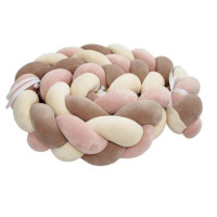 Бампер - косичка Twins 3-х прядна 240 см 2020-K3-240-08, powder pink, рожевий дим