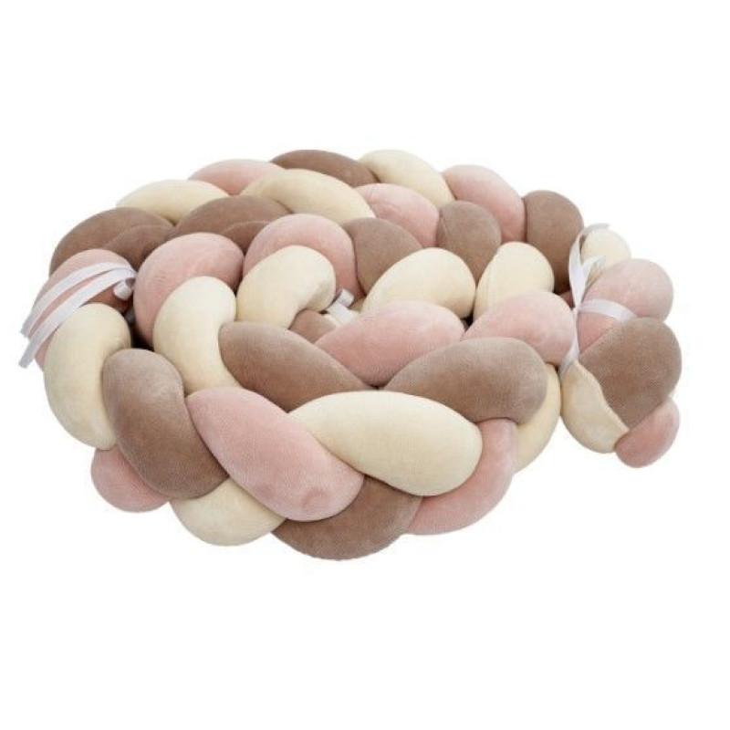 Бампер - косичка Twins 3-х прядна 240 см 2020-K3-240-08, powder pink, рожевий дим