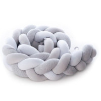 Бампер - косичка Twins 3-х прядна 240 см 2020-K3-240-10, grey, сірий