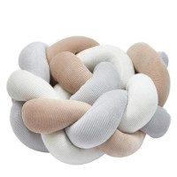 Бампер - косичка Twins 3-х прядна 240 см Ego 2020-K3-240E-1002, beige/ grey, сірий/беж