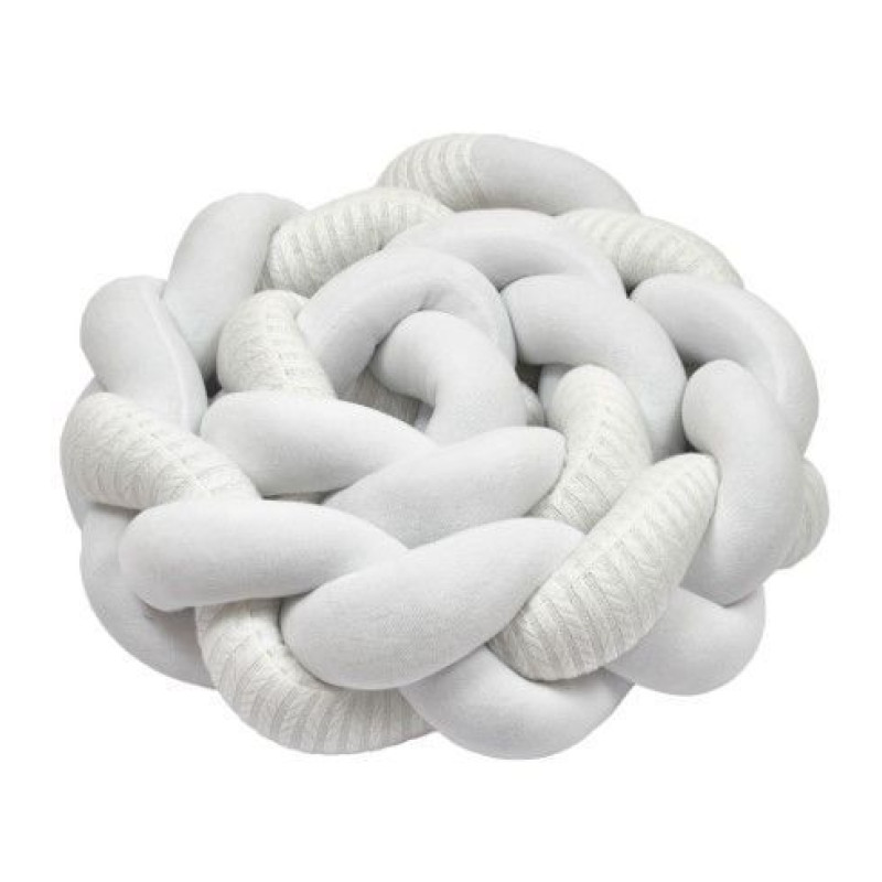 Бампер - косичка Twins 3-х прядна 240 см Pastel 2020-K3-240P-01, white, білий