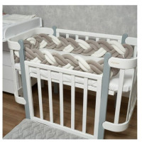 Бампер - косичка Twins 3-х прядна подвійна 240 см 2020K32-240-0110, біло/сірий