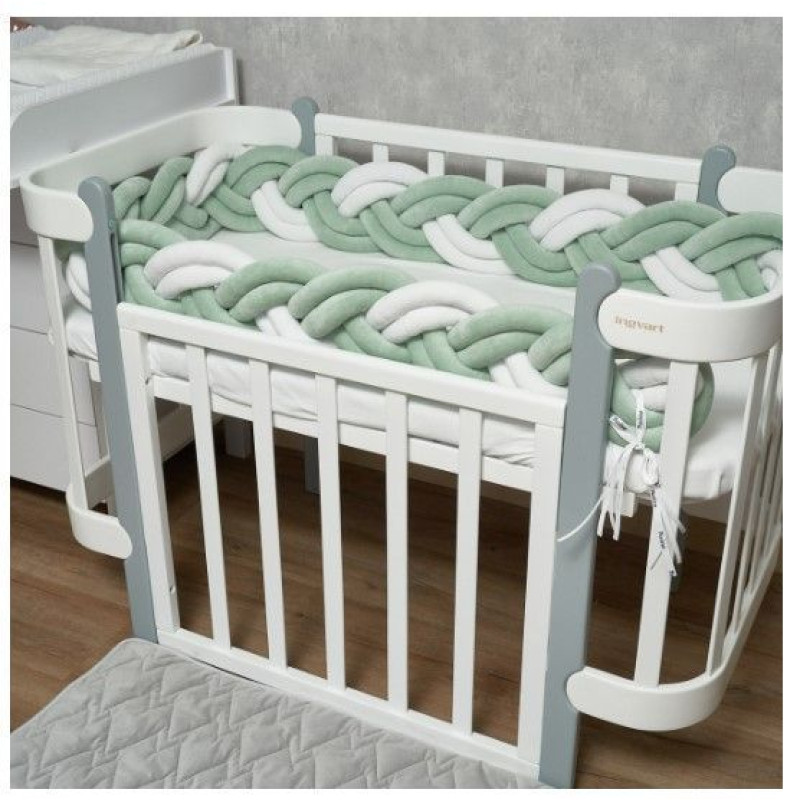 Бампер - косичка Twins 3-х прядна подвійна 240 см 2020K32-240-0114, білий/ментол