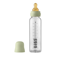 Скляна дитяча пляшечка BIBS Baby Glass Bottle повний комплект 225 мл – Sage