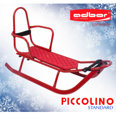 Санки Adbor Piccolino зі спинкою червоні