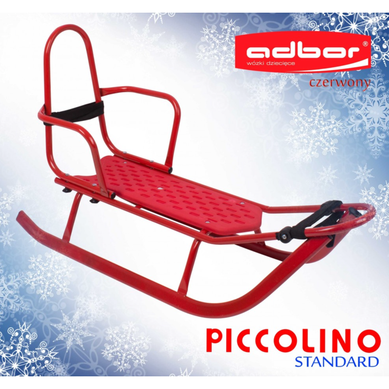 Санки Adbor Piccolino зі спинкою червоні