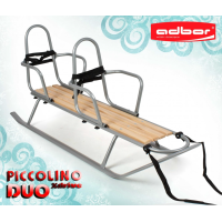 Санки для двійні Adbor Piccolino DUO зі спинкою срібні