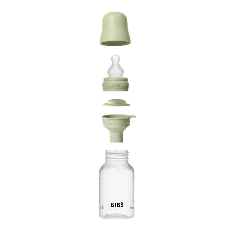 Дитяча пластикова пляшечка BIBS Baby Bottle Round Silicone 150 мл Slow Flow Ivory (повільний потік)