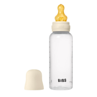 Дитяча пластикова пляшечка BIBS Baby Bottle Round Latex 270 мл Medium Flow Ivory (середній потік)
