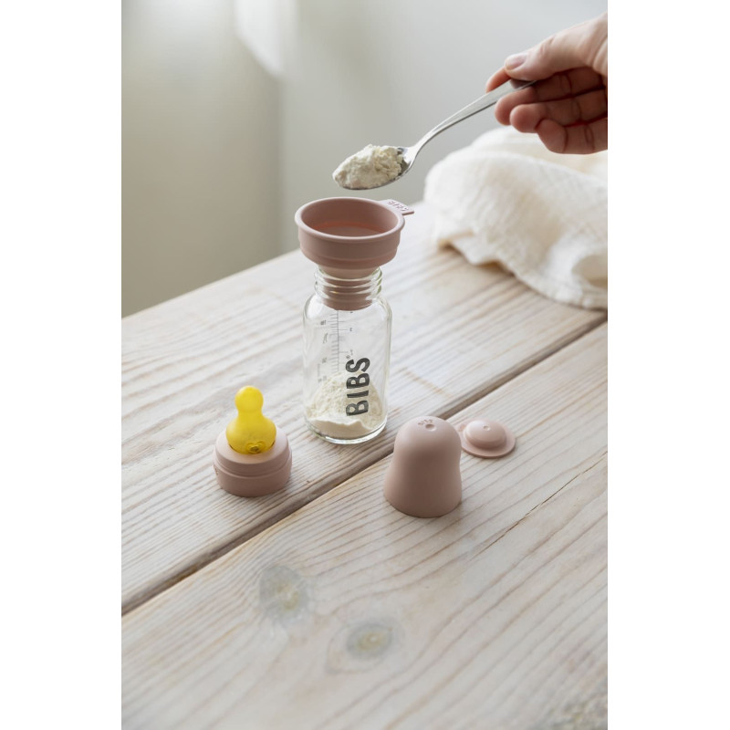 Скляна дитяча пляшечка BIBS Baby Glass Bottle повний комплект 110 мл – Sage