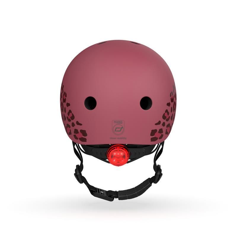 Шолом захисний дитячий Scoot and Ride, вишневий з ліхтариком 45-51см
