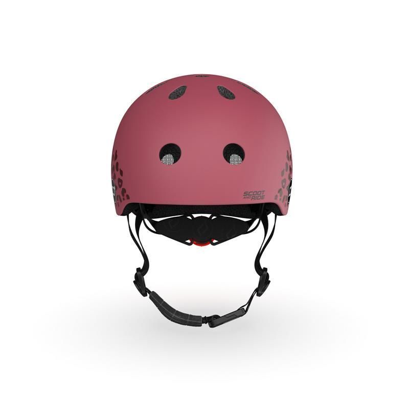 Шолом захисний дитячий Scoot and Ride, вишневий з ліхтариком 45-51см