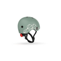 Шолом захисний дитячий Scoot and Ride, зелений, з ліхтариком, 45-51см