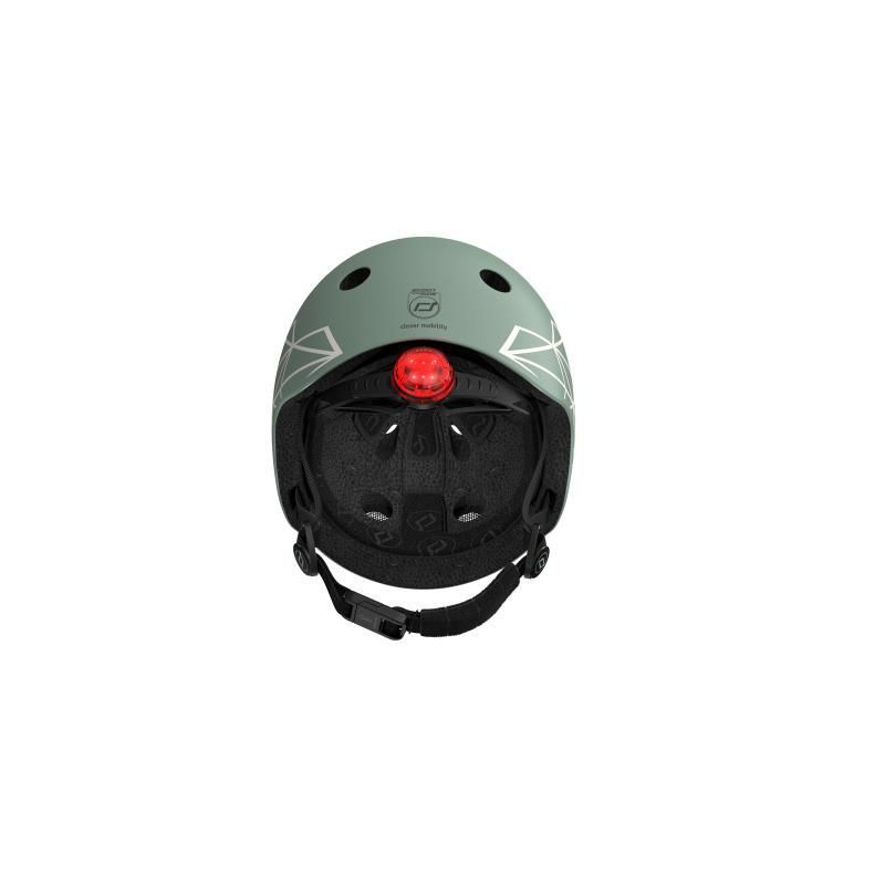 Шолом захисний дитячий Scoot and Ride, зелений, з ліхтариком, 45-51см