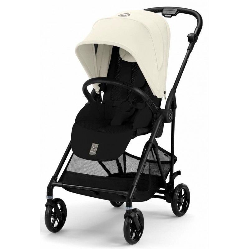 Коляска Cybex Melio Carbon Canvas White (з бампером)