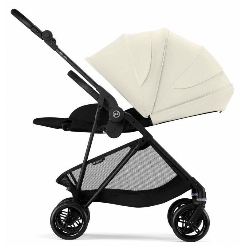 Коляска Cybex Melio Carbon Canvas White (з бампером)