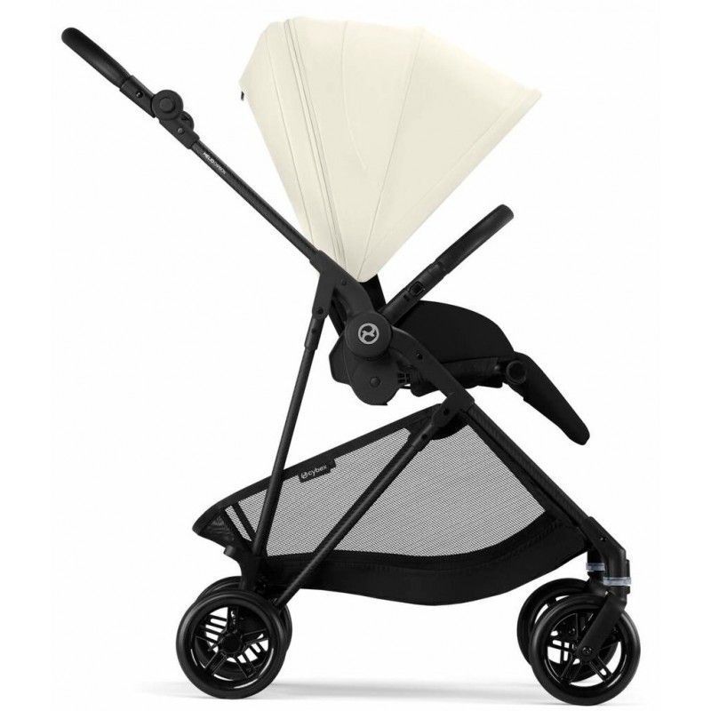 Коляска Cybex Melio Carbon Canvas White (з бампером)